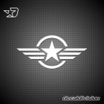 Military Star Wings Sticker